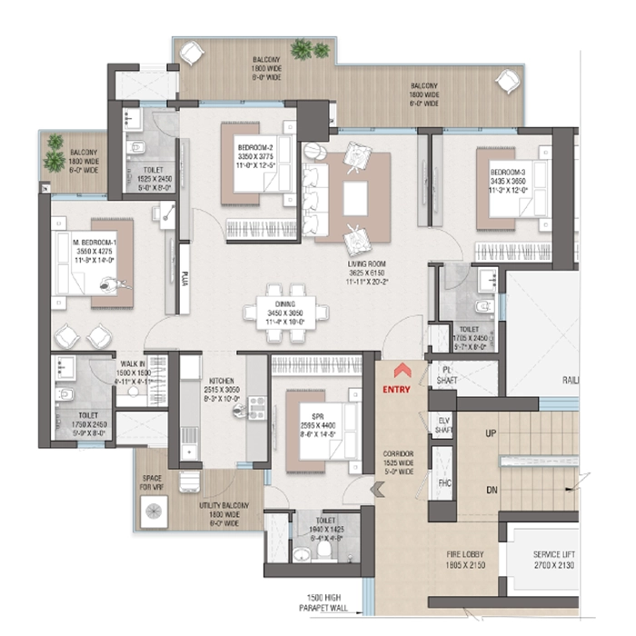 Satya Levante Residences 5 BHK Floor Plan